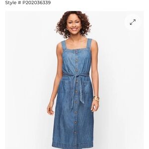STRIATED DENIM button shirt belted dress  DRESS 12 p